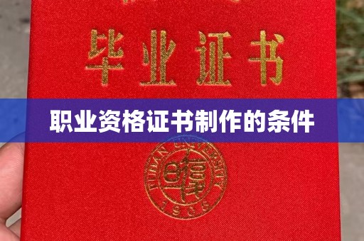 勉县职业资格证书制作的条件